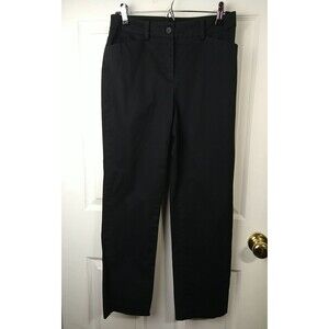 Jones New York Woman 6P Black Trouser Slacks Pant Flat Front Straight